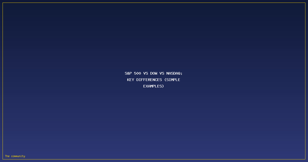 S&P 500 Vs Dow Vs Nasdaq: Key Differences (Simple Examples)